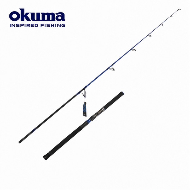 Okuma Azores Blue 7.9ft heavy popping rod on white background