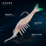 IZZAWA Shrimp Lure 13cm 13.7g Jelly Blue – Barramundi Snapper GT Hamoor Bait