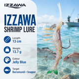 IZZAWA Shrimp Lure 13cm 13.7g Jelly Blue – Barramundi Snapper GT Hamoor Bait