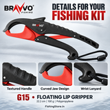 Bravvo G15 textured handle, curved jaw and wrist lanyard details