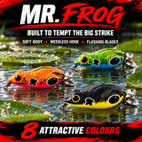 Bravvo Mr Frog soft body weedless hook and flashing blades