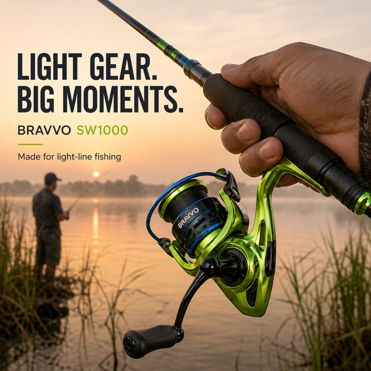 Bravvo SW1000 ultralight spinning reel for light-line fishing