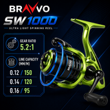 Bravvo SW1000 gear ratio and line capacity specifications