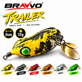 Bravvo Trailer handmade frog lure 5 cm 12 g on white background.