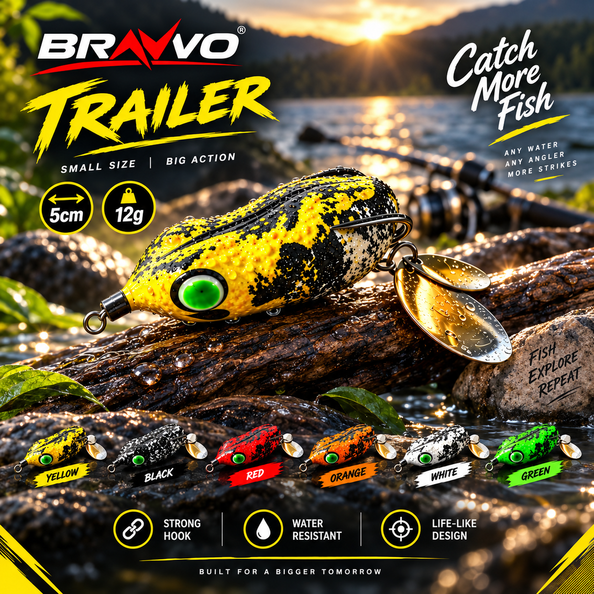 Bravvo Trailer handmade frog lure promotional image.