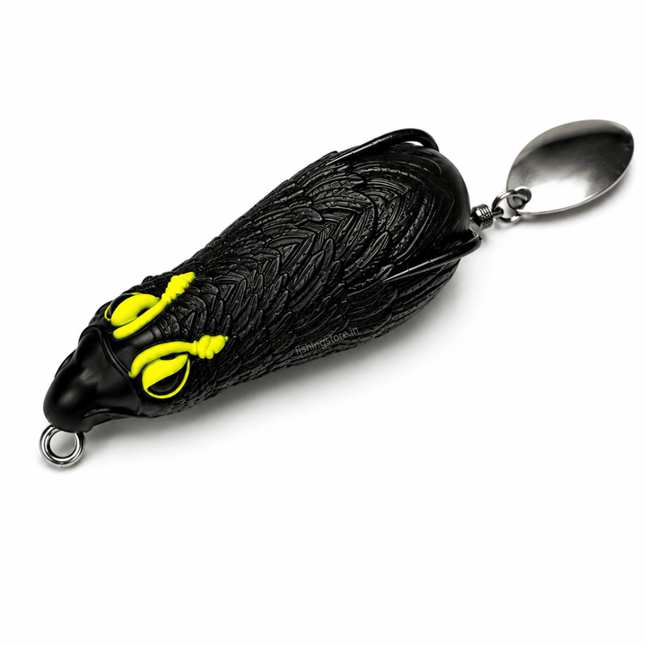 Lark Fishing Garuda Frog Lure 6cm 14g - Black/Yellow for Snakehead & Murrel