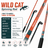 Shakespeare WILD CAT Spinning Fishing Rod 9 Ft Medium Heavy – Heavy Duty Fiberglass Rod