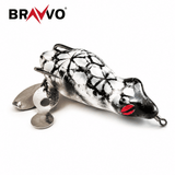 Bravvo Alavudheen Frog Lure 6.5cm 13g | Spinner Topwater Frog Bait - Black White