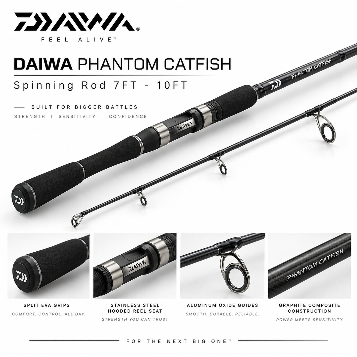 Daiwa Phantom Catfish Spinning Rod 7ft to 10ft main product image