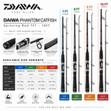 Daiwa Phantom Catfish Spinning Rod size variants and specifications