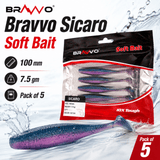 Bravvo Sicaro Soft Lure 100mm 7.5g - Blue Purple Glitter - Single Piece