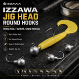 IZZAWA Round Jig Head Hooks 28g - Pack of 5, Lead Head Jig Hook for Soft Lures