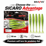 Bravvo Sicaro Soft Lure 100mm 7.5g - Green Glitter - Single Piece