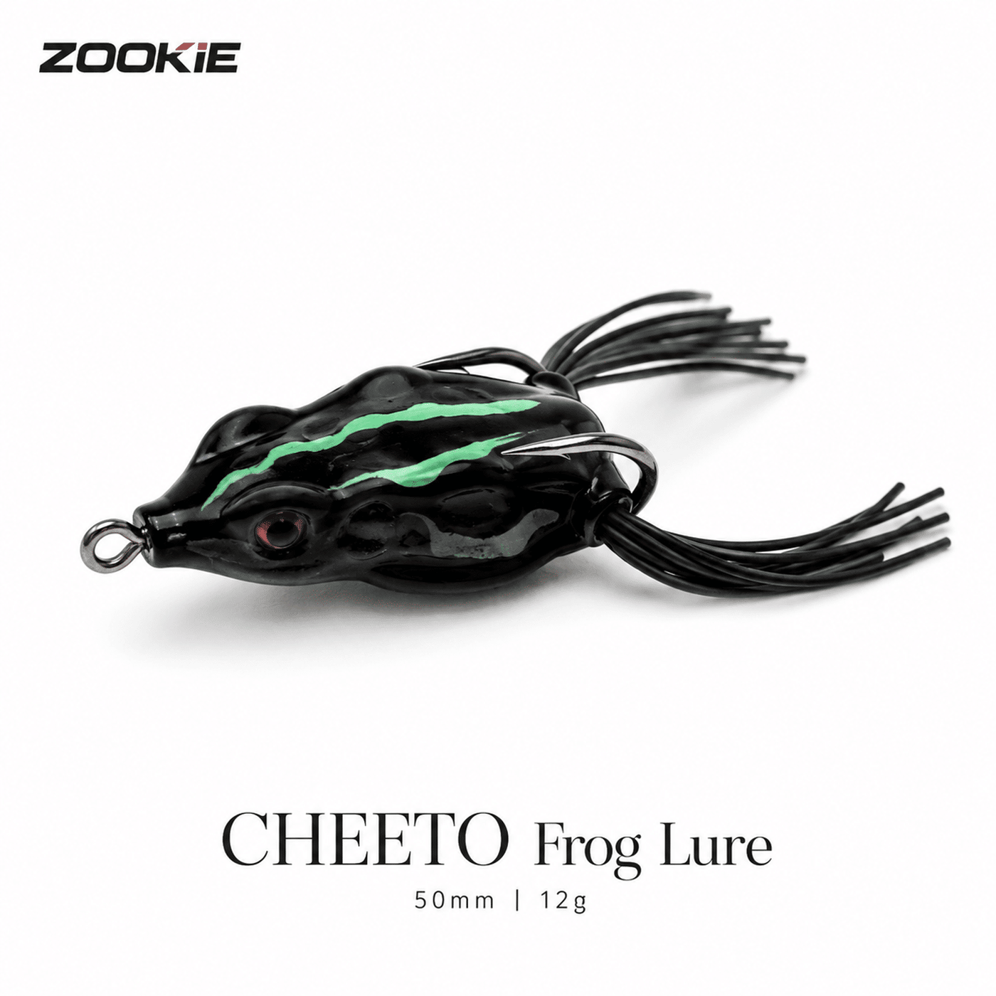 Lucana Cheeto Frog Lure 50mm 12g | Topwater Frog Bait - Black / Teal