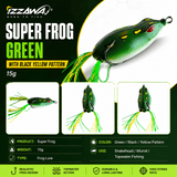 IZZAWA Super Frog Green with Black Yellow Pattern Frog Lure 15g | Pack of 1