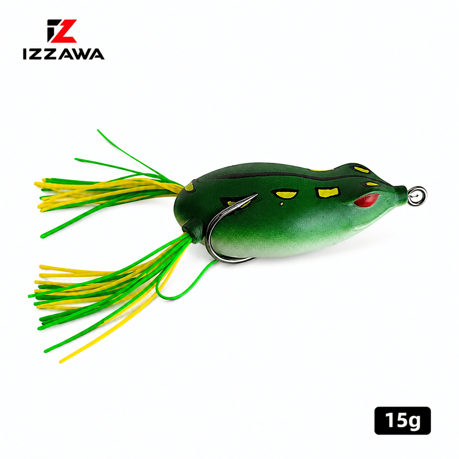 IZZAWA Super Frog Green with Black Yellow Pattern Frog Lure 15g | Pack of 1