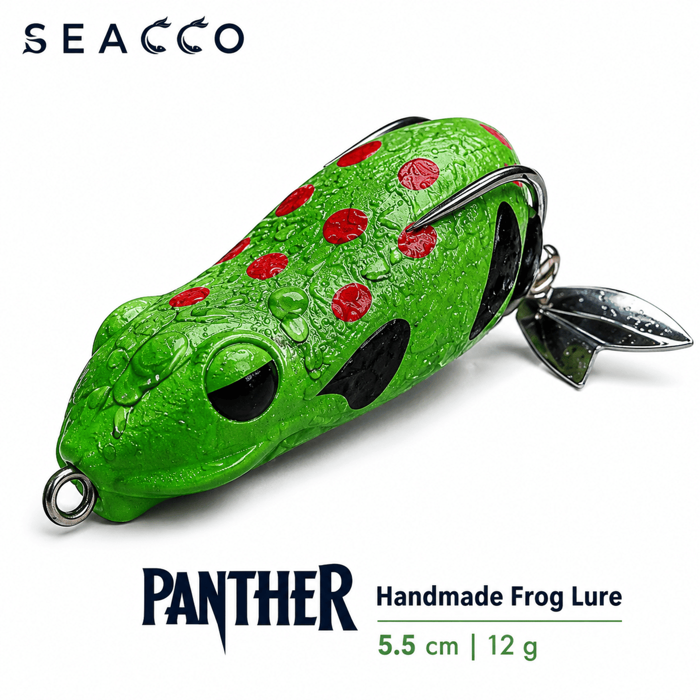 SEACCO Panther Handmade Frog Lure 5.5cm 12g - Green Red Dot | Pack of 1