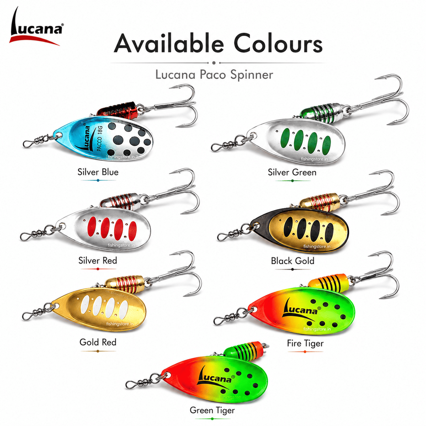 Lucana Paco Spinner Lure - 24g - Green Tiger