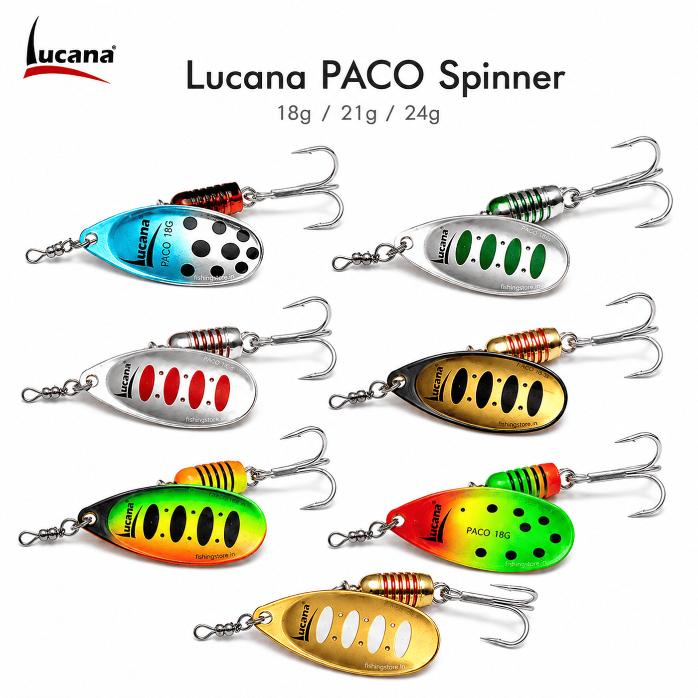 Lucana Paco Spinner Lure - 24g - Green Tiger