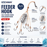 IZZAWA Feeder Hook Sea Fishing Hook Explosion Hook - Size 12