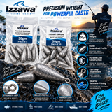 Izzawa 30gm Bullet Lead Fishing Sinkers precision casting image