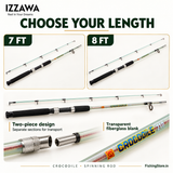 IZZAWA Crocodile rod 7 ft and 8 ft lengths with two-piece design