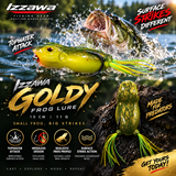Izzawa Goldy Frog Lure topwater strike feature image
