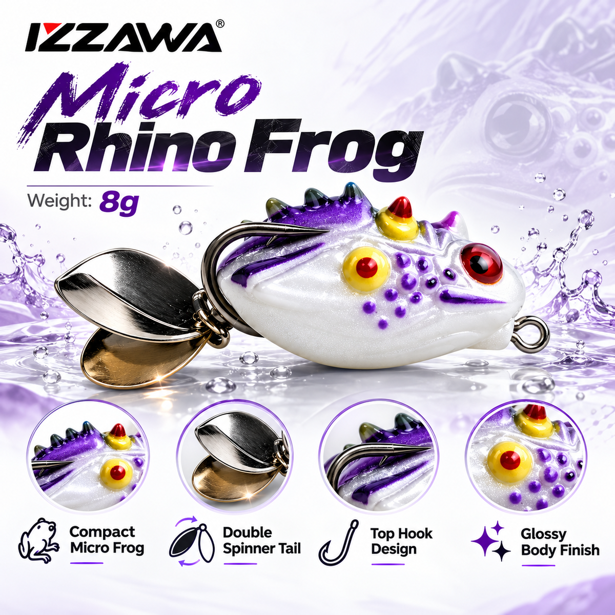 IZZAWA Micro Rhino Frog 8g feature showcase.