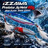 IZZAWA Predator Jig Metal 40g action promotional image.