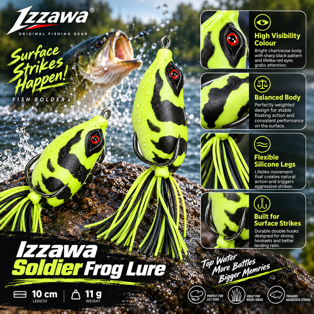 Izzawa Soldier Frog Lure detailed feature image