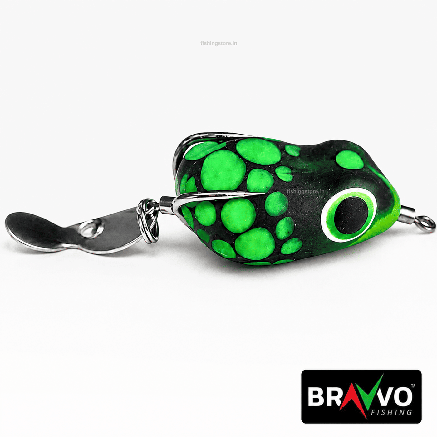 Bravvo ALIEN Handmade Soft Frog Lure 4cm 6gm Topwater Fishing Bait for Snakehead - Green