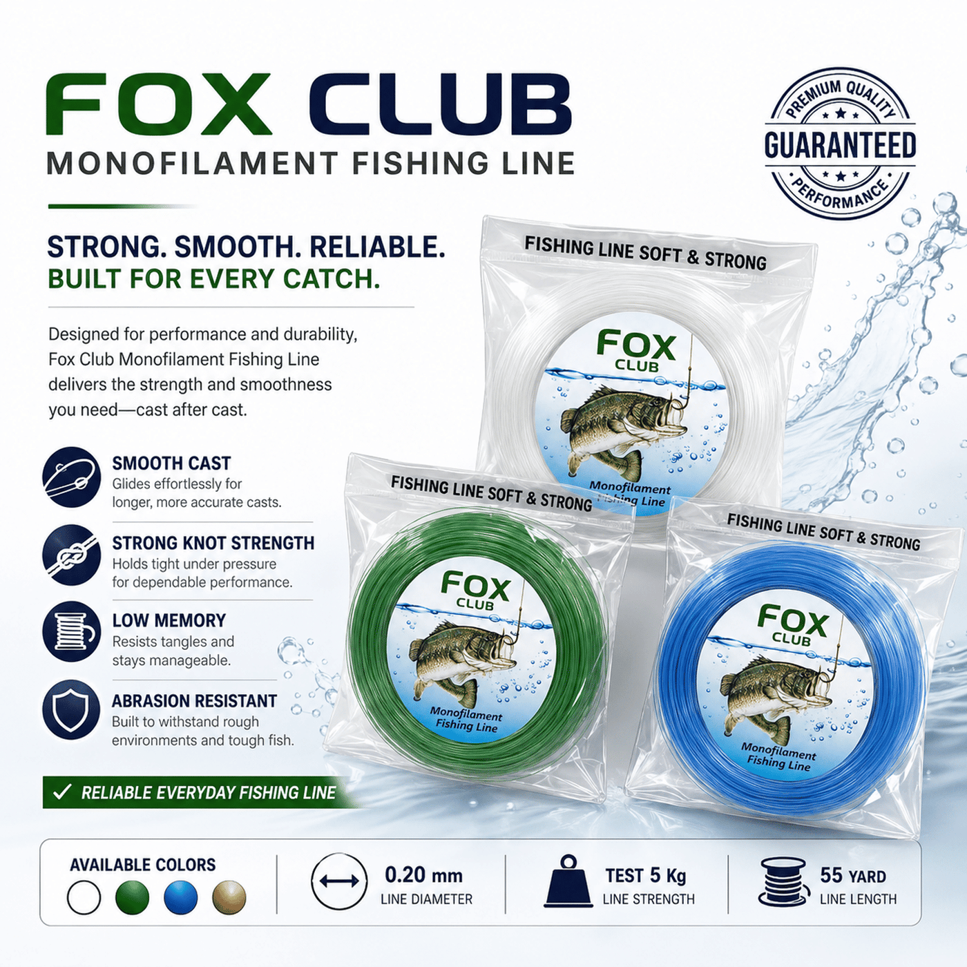 Fox Club Monofilament Fishing Line 50m / 55yd