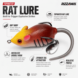 IZZAWA Rat Lure - Natural Brown | Topwater Soft Rat Lure