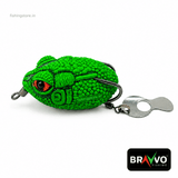 Bravvo QUARA Handmade Soft Frog Lure 4cm 6–7g – Topwater Fishing Bait for Snakehead & Bass - Green