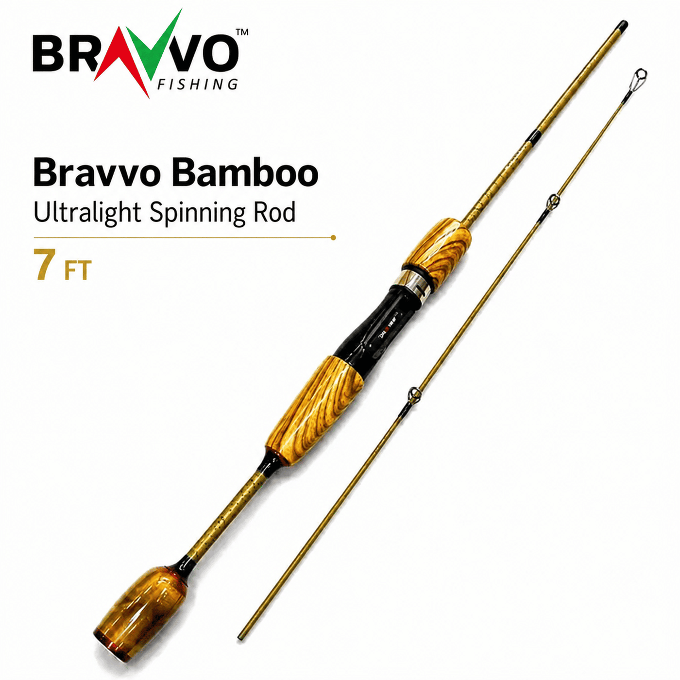 Bravvo Bamboo Ultralight Spinning Rod - 6.6 & 7 Ft