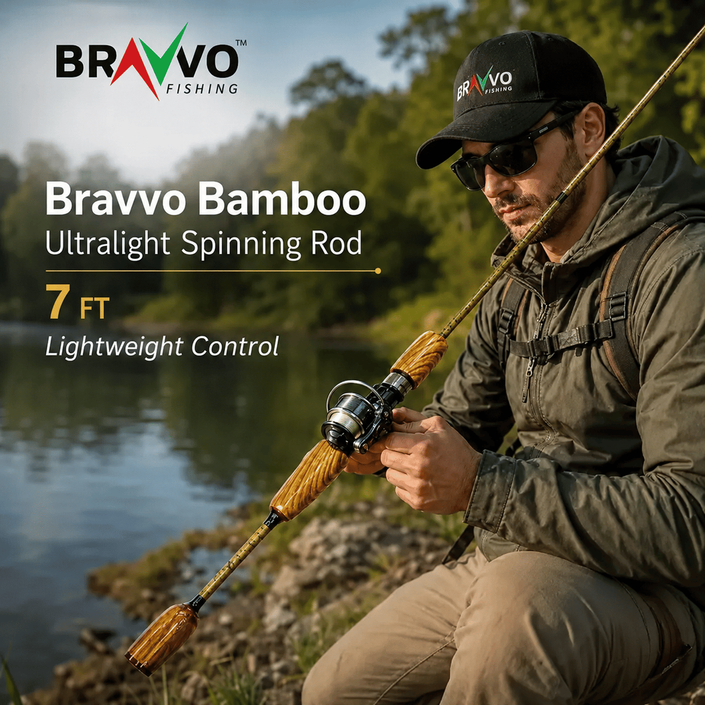 Bravvo Bamboo Ultralight Spinning Rod - 6.6 & 7 Ft
