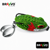 Bravvo Vesham Handmade Soft Frog Lure  4.5 cm, 8 g Topwater Spinner Bait - Dark Green