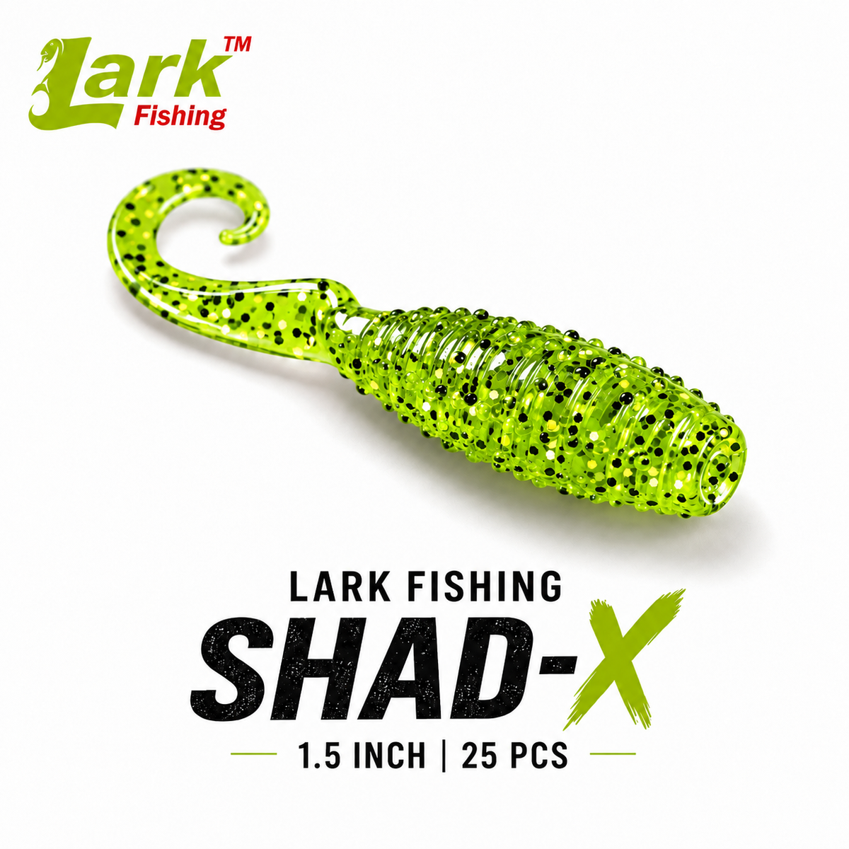 Lark Shad-X 1.5 Inch Soft Lure - Chart Lime