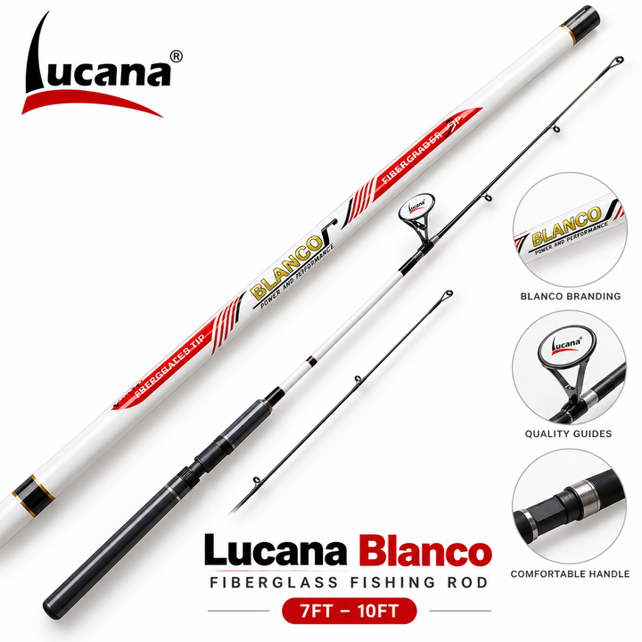 Lucana Blanco Fiberglass Fishing Rod 7ft to 10ft main product image