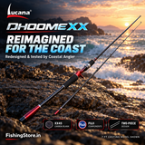 Lucana Dhoomexx fishing rod coastal lifestyle image, 7ft casting model shown