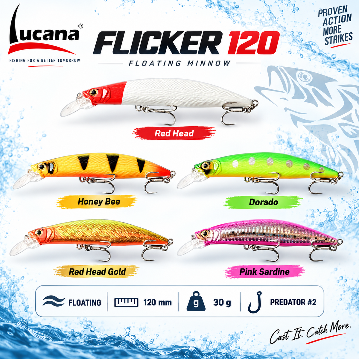 Lucana Flicker 120 five colour variants.