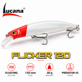 Lucana Flicker 120 Red Head hard floating lure main image.