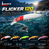 Lucana Flicker 120 promotional predator fishing image.