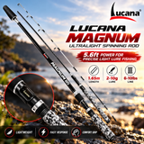 Lucana Magnum 5.6 ft ultralight spinning rod promotional image.