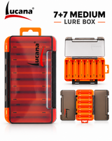 Lucana Medium Lure Box 7+7 features and storage layout.