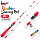 Lucana Rainbow Spinning Rod 6 ft main product image.