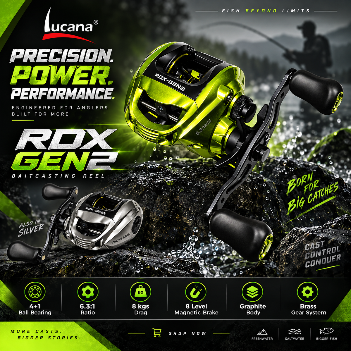 Lucana RDX GEN2 Baitcasting Reel performance feature image
