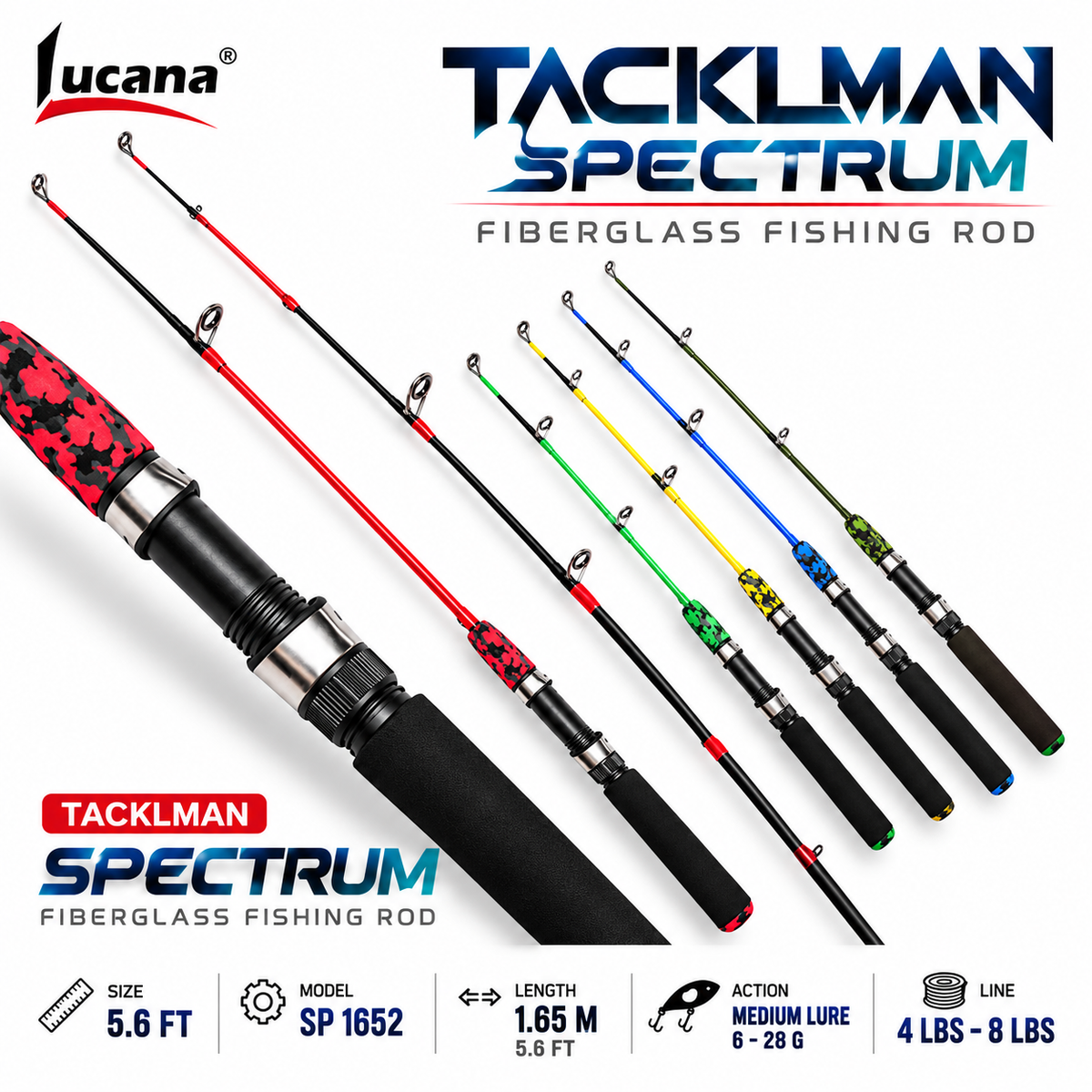 Lucana Tacklman Spectrum rod colour showcase.