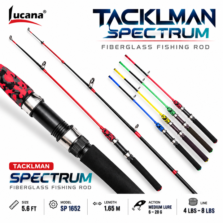 Lucana Tacklman Spectrum SP1652 5.6 ft fiberglass fishing rod main image.