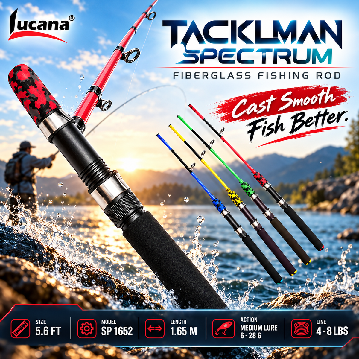 Lucana Tacklman Spectrum 5.6 ft promotional fishing image.